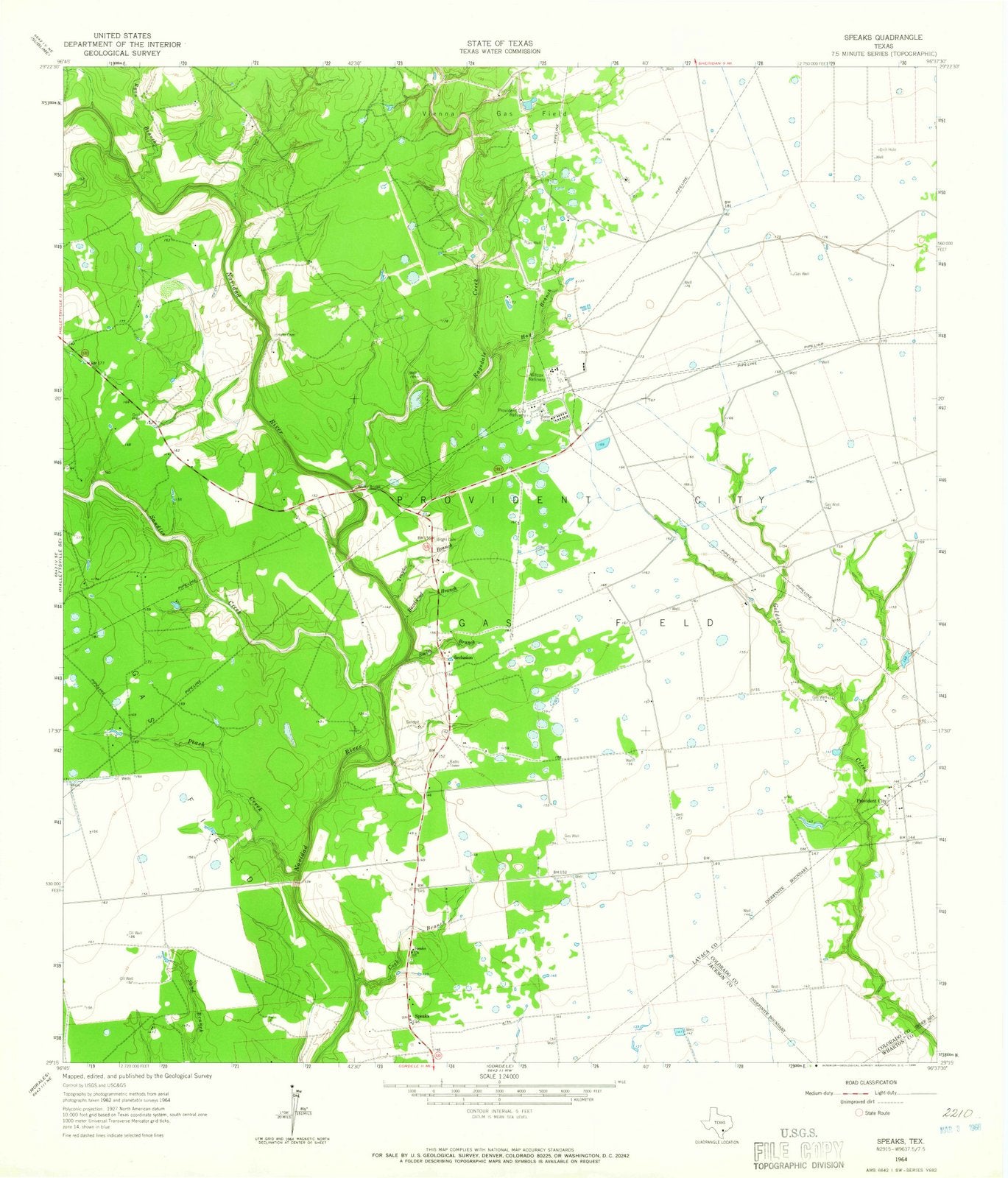 1964 Speaks, TX - Texas - USGS Topographic Map