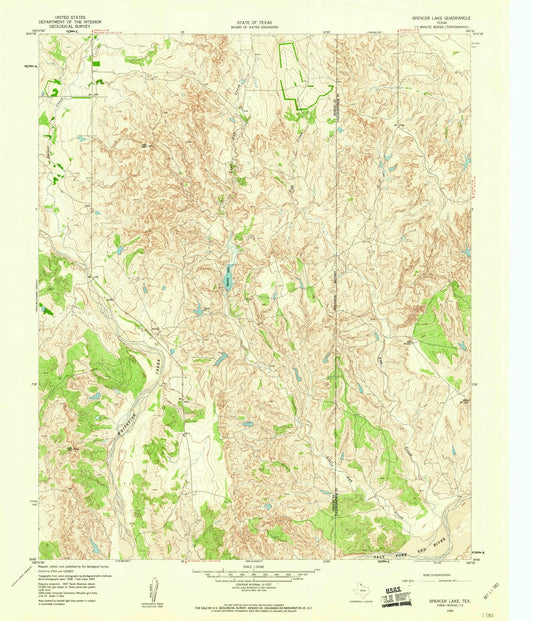 1959 Spencer Lake, TX - Texas - USGS Topographic Map