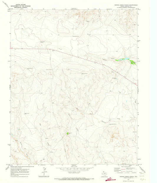 1971 Spring Creek Ranch, TX - Texas - USGS Topographic Map