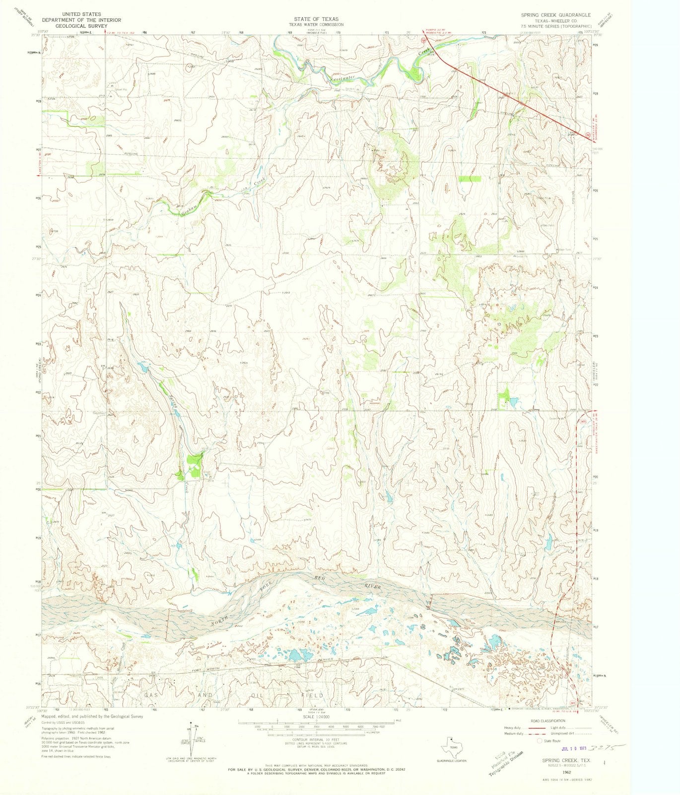 1962 Spring Creek, TX - Texas - USGS Topographic Map