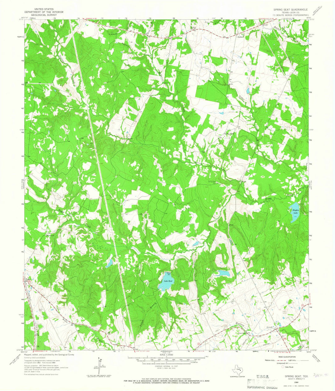 1964 Springat, TX - Texas - USGS Topographic Map