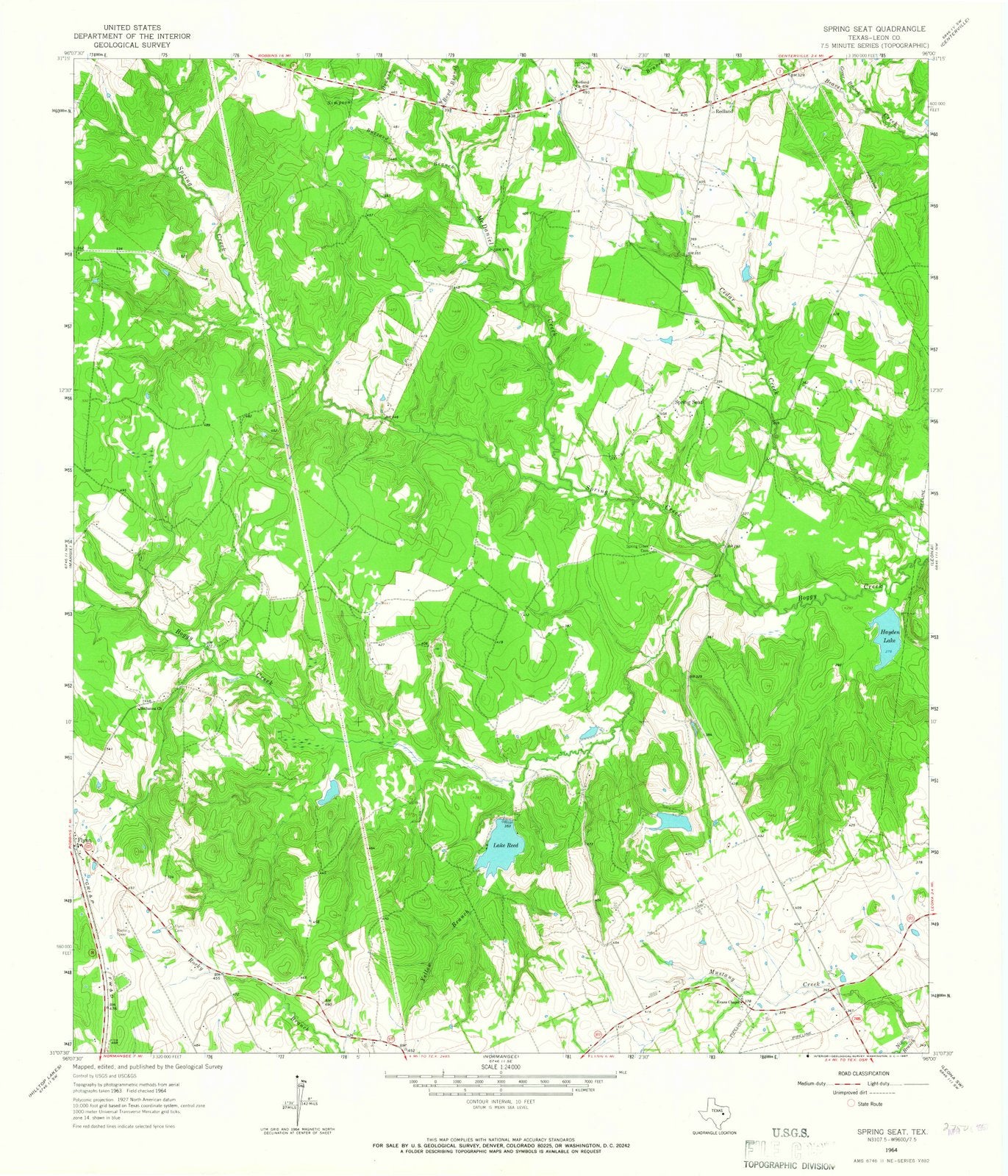 1964 Springat, TX - Texas - USGS Topographic Map