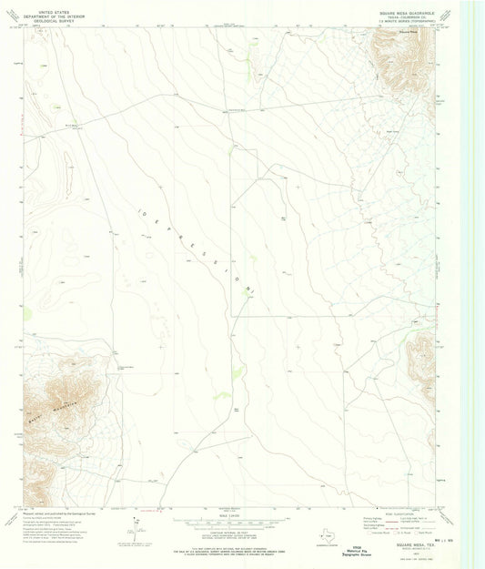 1972 Square Mesa, TX - Texas - USGS Topographic Map