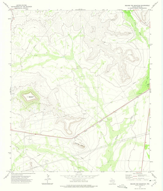 1972 Square Top Mountain, TX - Texas - USGS Topographic Map