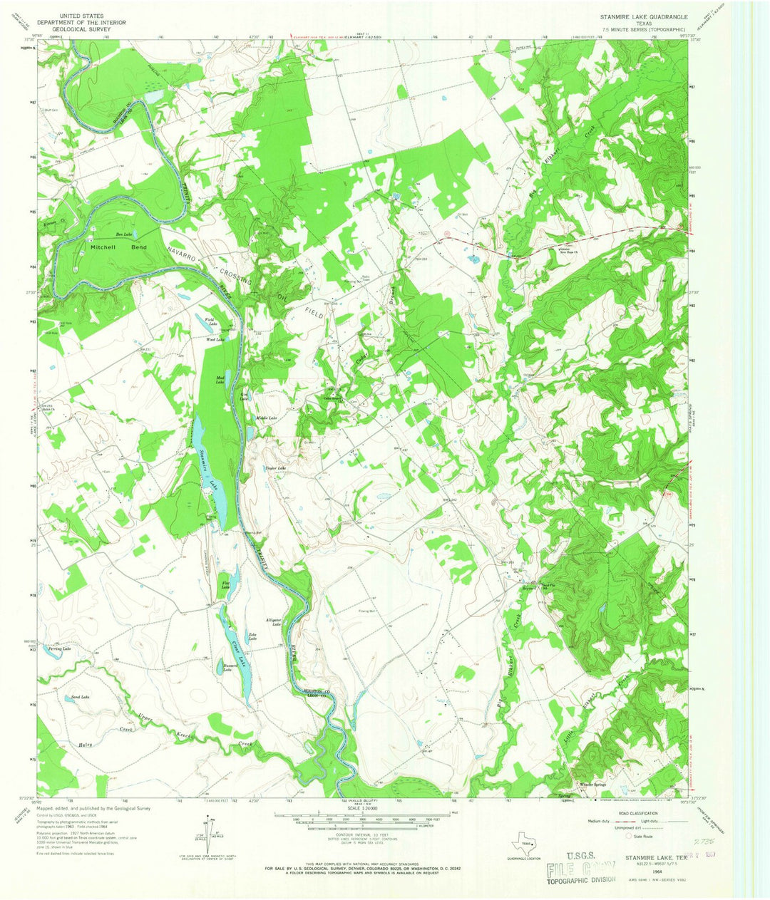 1964 Stanmire Lake, TX - Texas - USGS Topographic Map