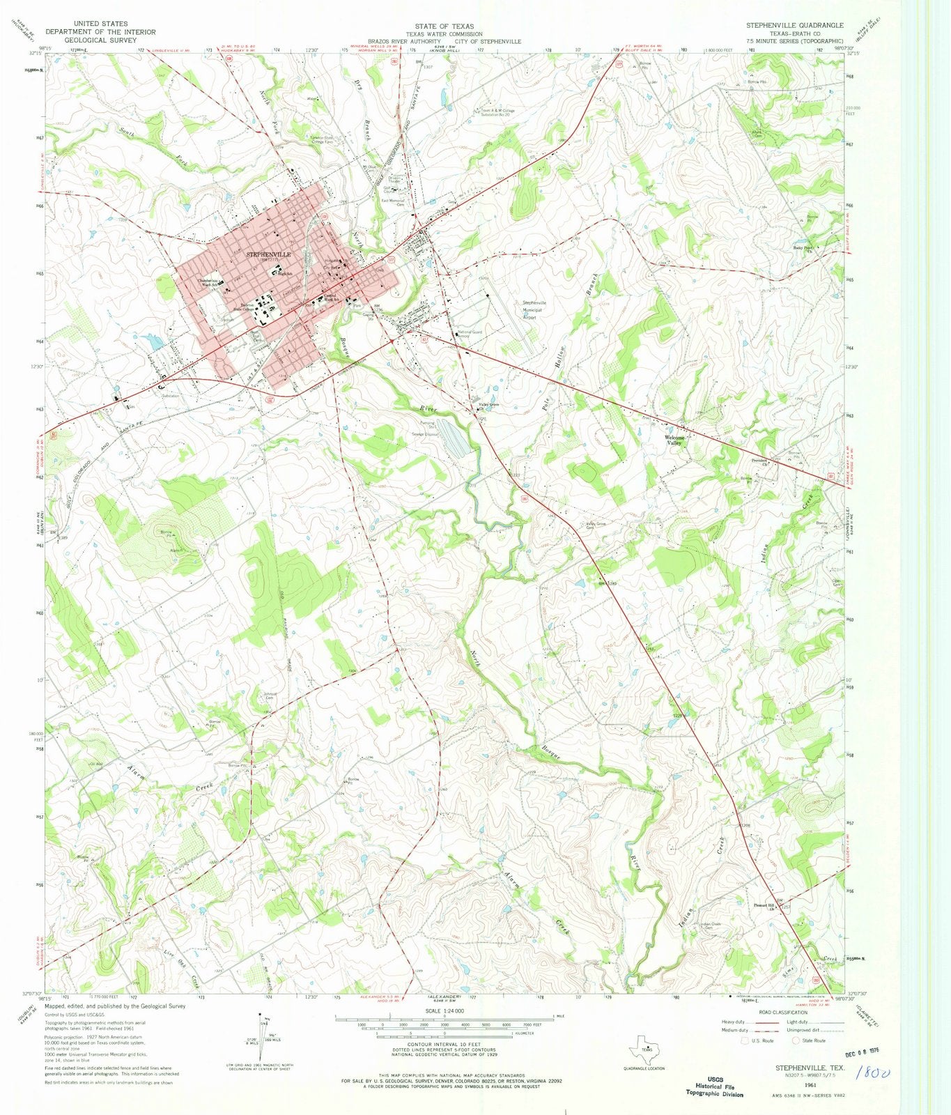 1961 Stephenville, TX - Texas - USGS Topographic Map