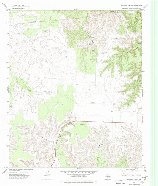 1972 Sterling City, TX - Texas - USGS Topographic Map