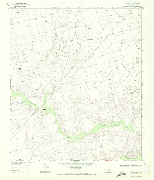1970 Stiles, TX - Texas - USGS Topographic Map
