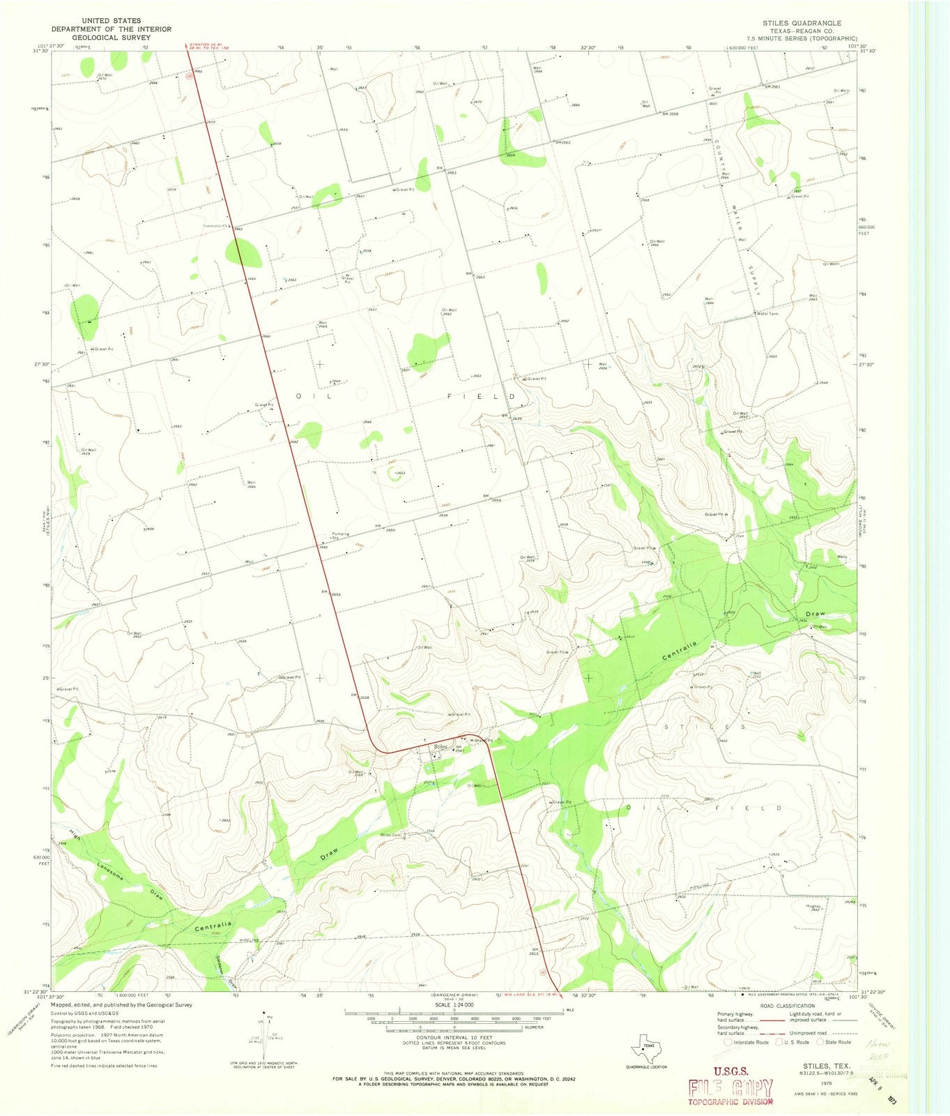 1970 Stiles, TX - Texas - USGS Topographic Map v2