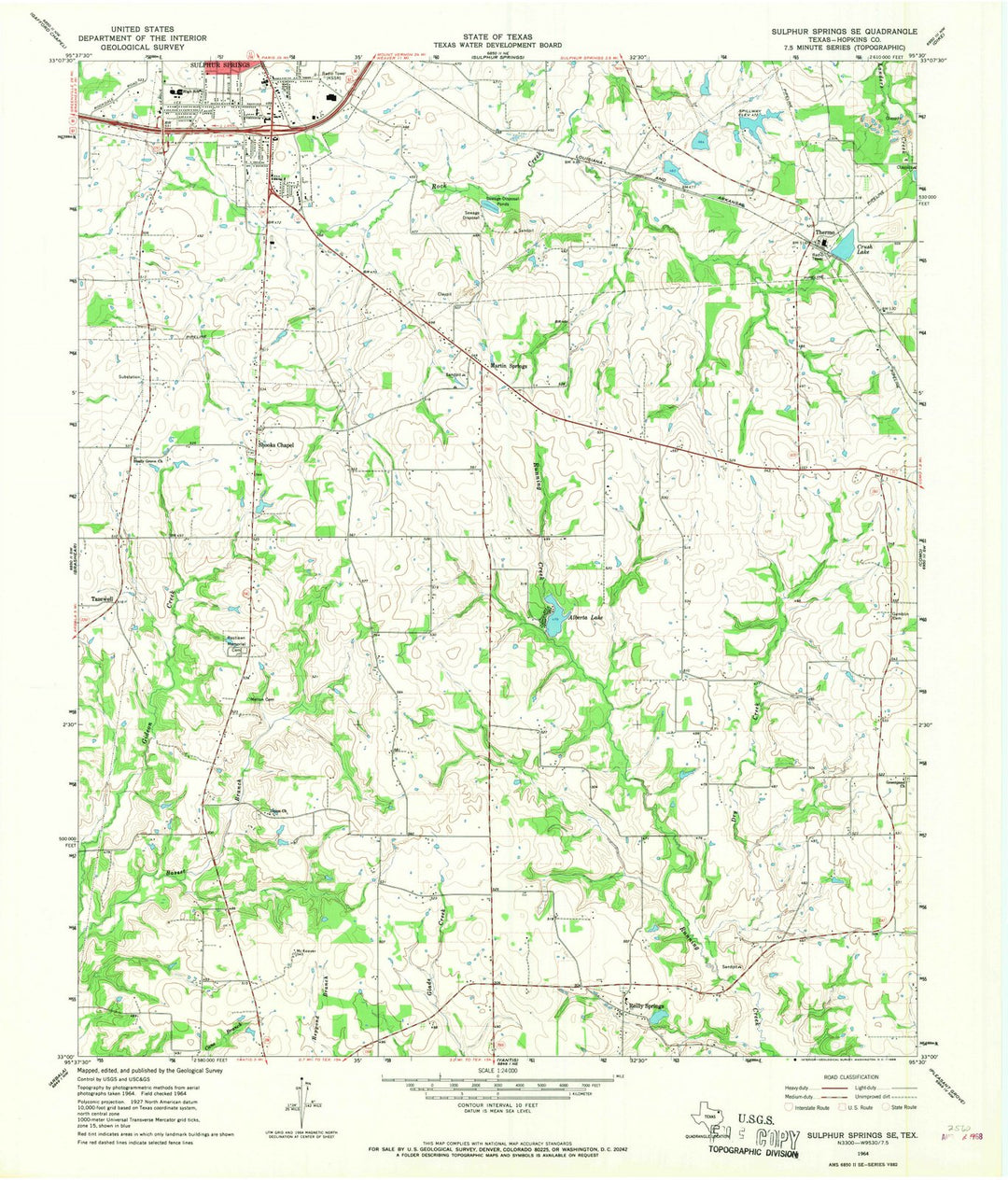 1964 Sulphur Springs, TX - Texas - USGS Topographic Map