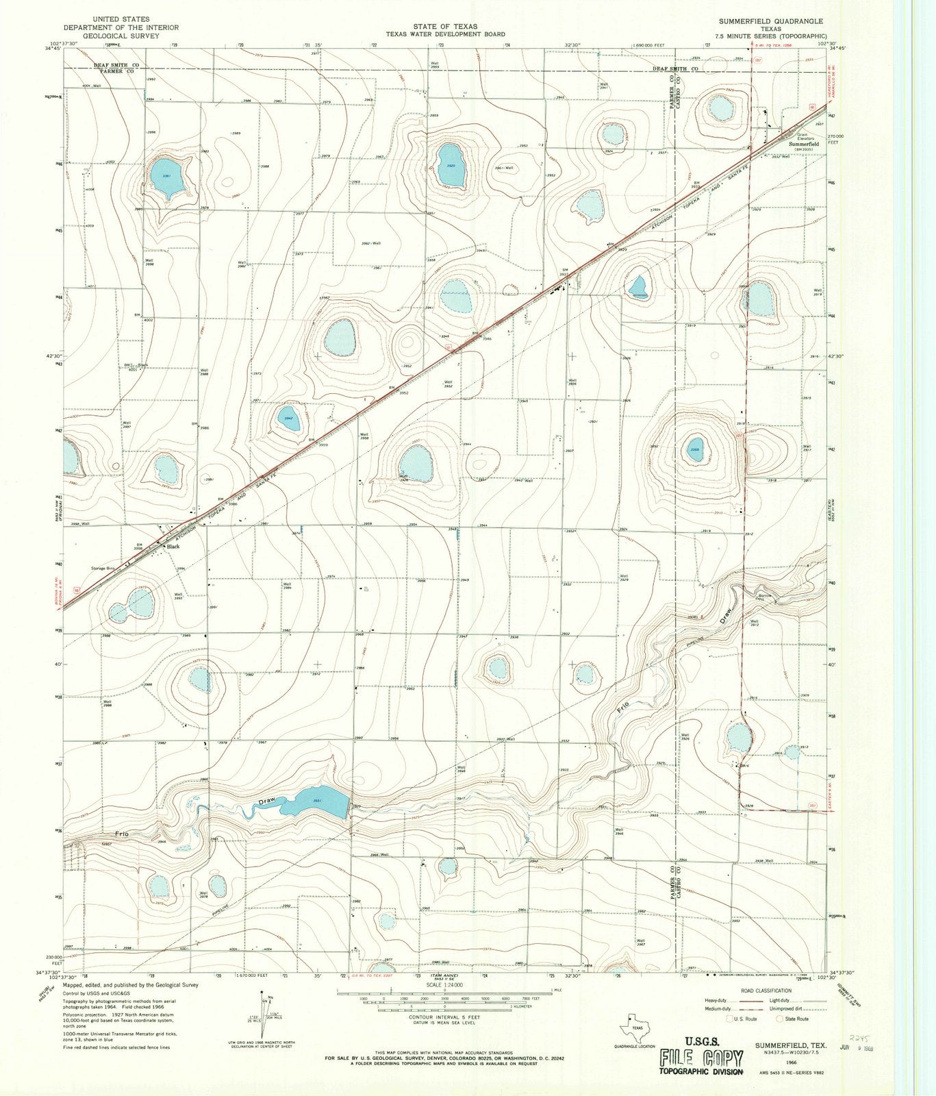 1966 Summerfield, TX - Texas - USGS Topographic Map