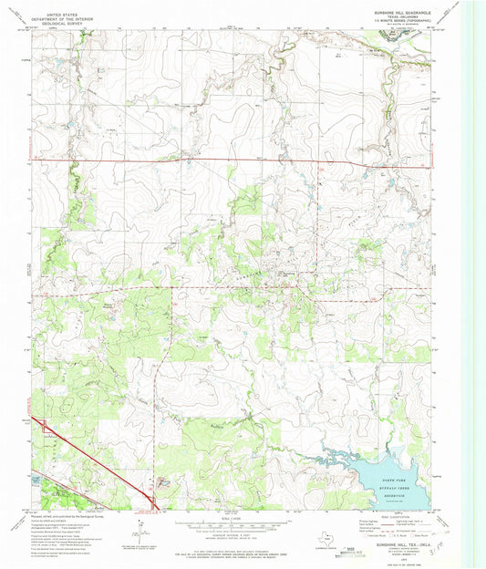 1972 Sunshine Hill, TX - Texas - USGS Topographic Map