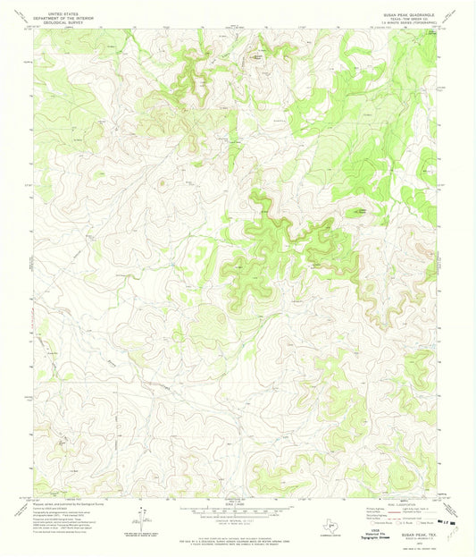 1972 Susan Peak, TX - Texas - USGS Topographic Map