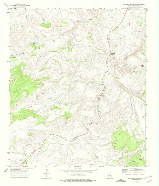 1972 Swayback Mountain, TX - Texas - USGS Topographic Map