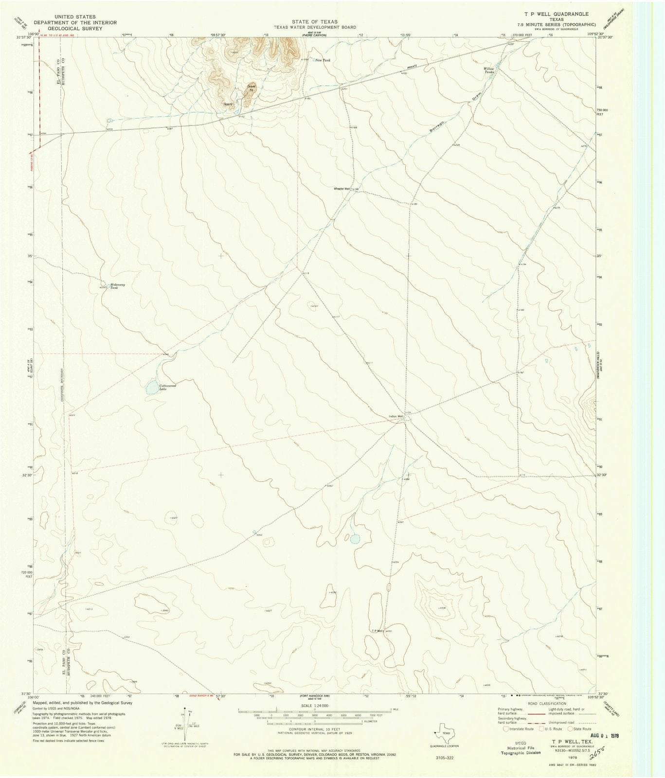 1978 T P Well, TX - Texas - USGS Topographic Map