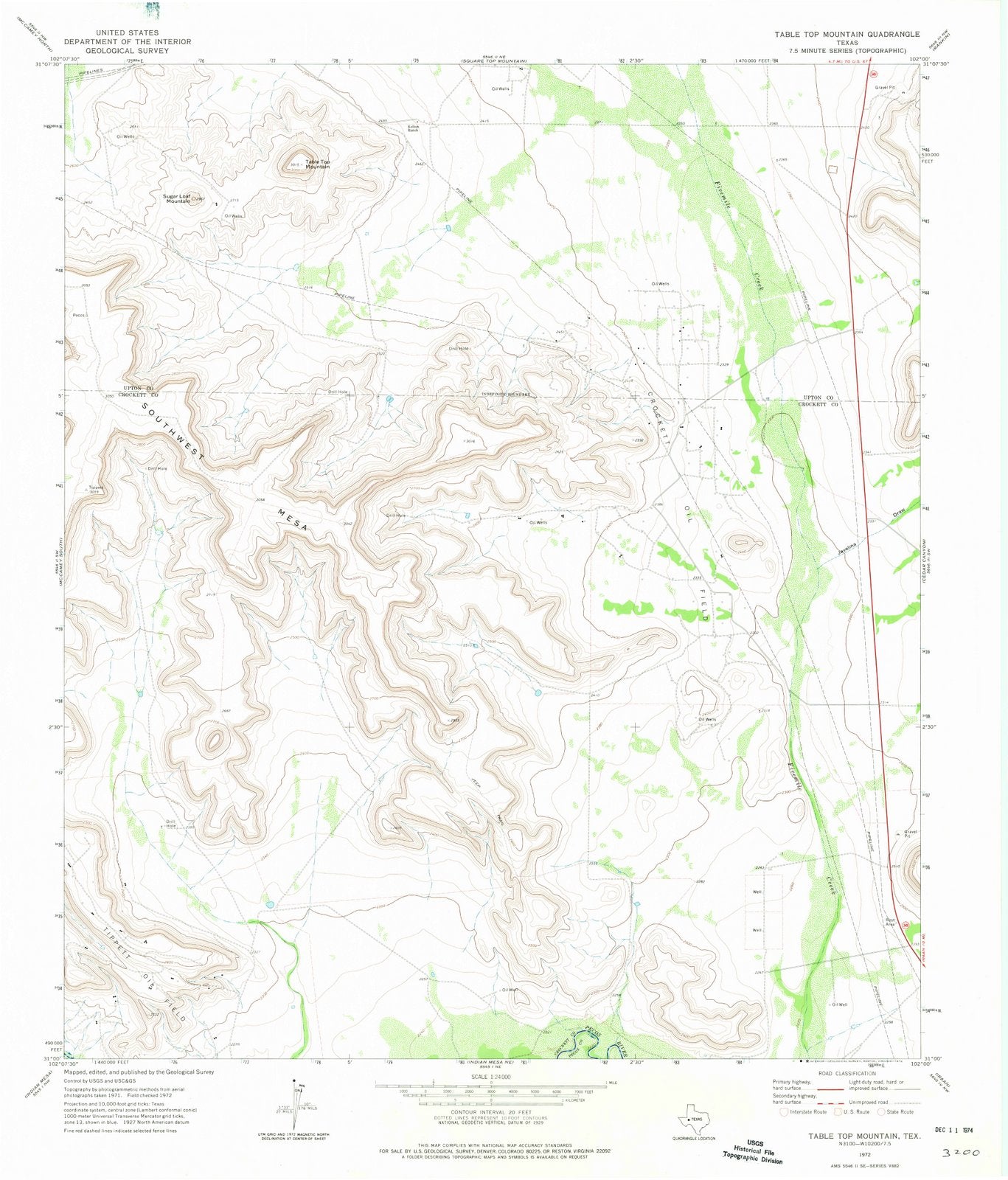 1972 Table Top Mountain, TX - Texas - USGS Topographic Map