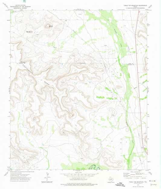 1972 Table Top Mountain, TX - Texas - USGS Topographic Map