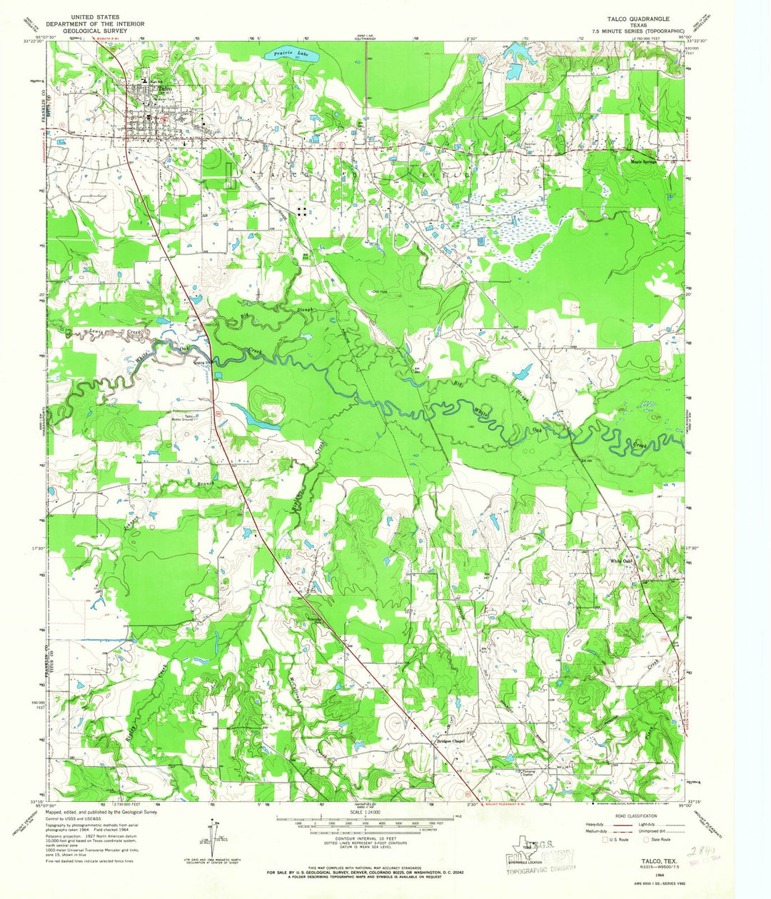 1964 Talco, TX - Texas - USGS Topographic Map