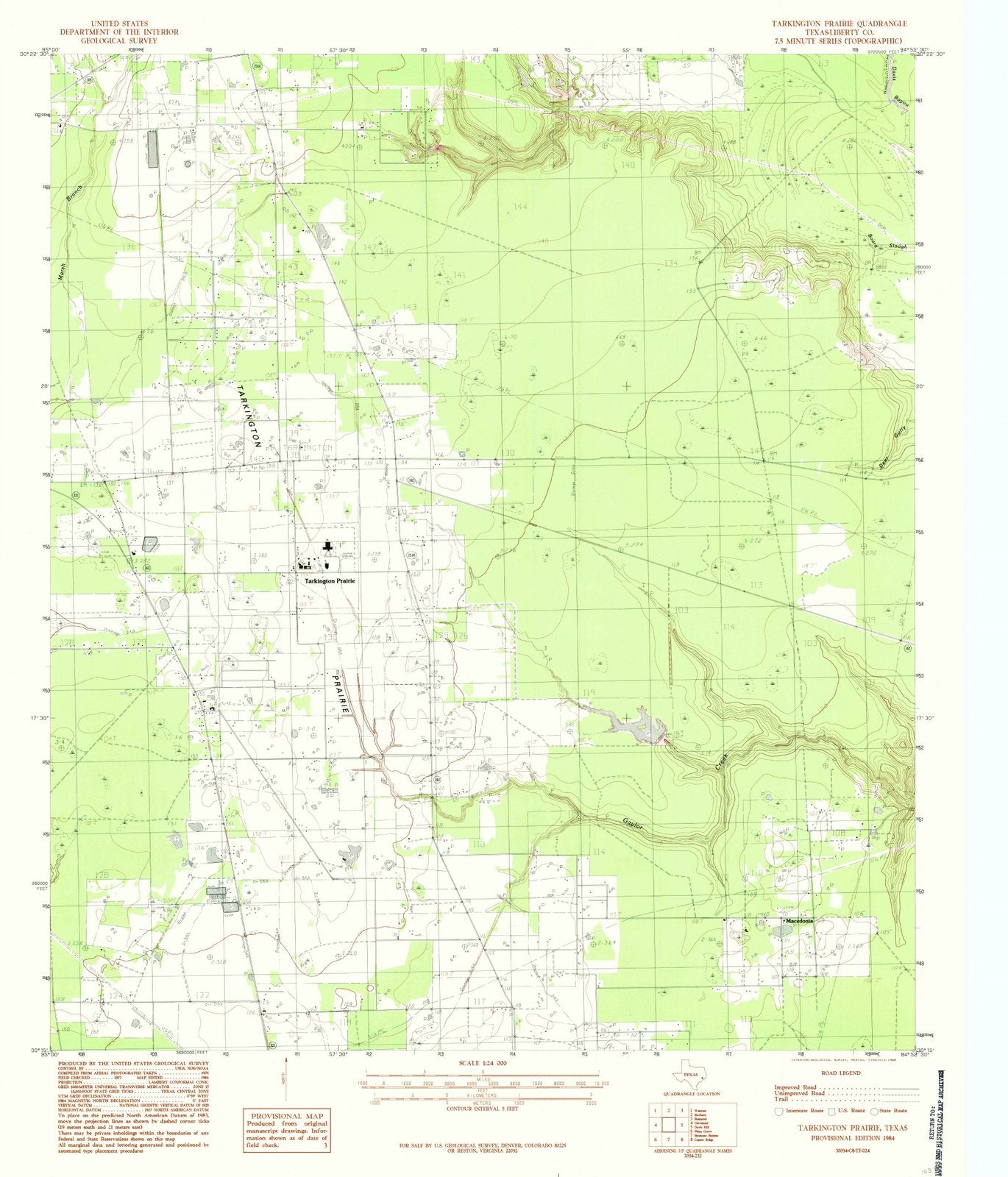 1984 Tarkington Prairie, TX - Texas - USGS Topographic Map