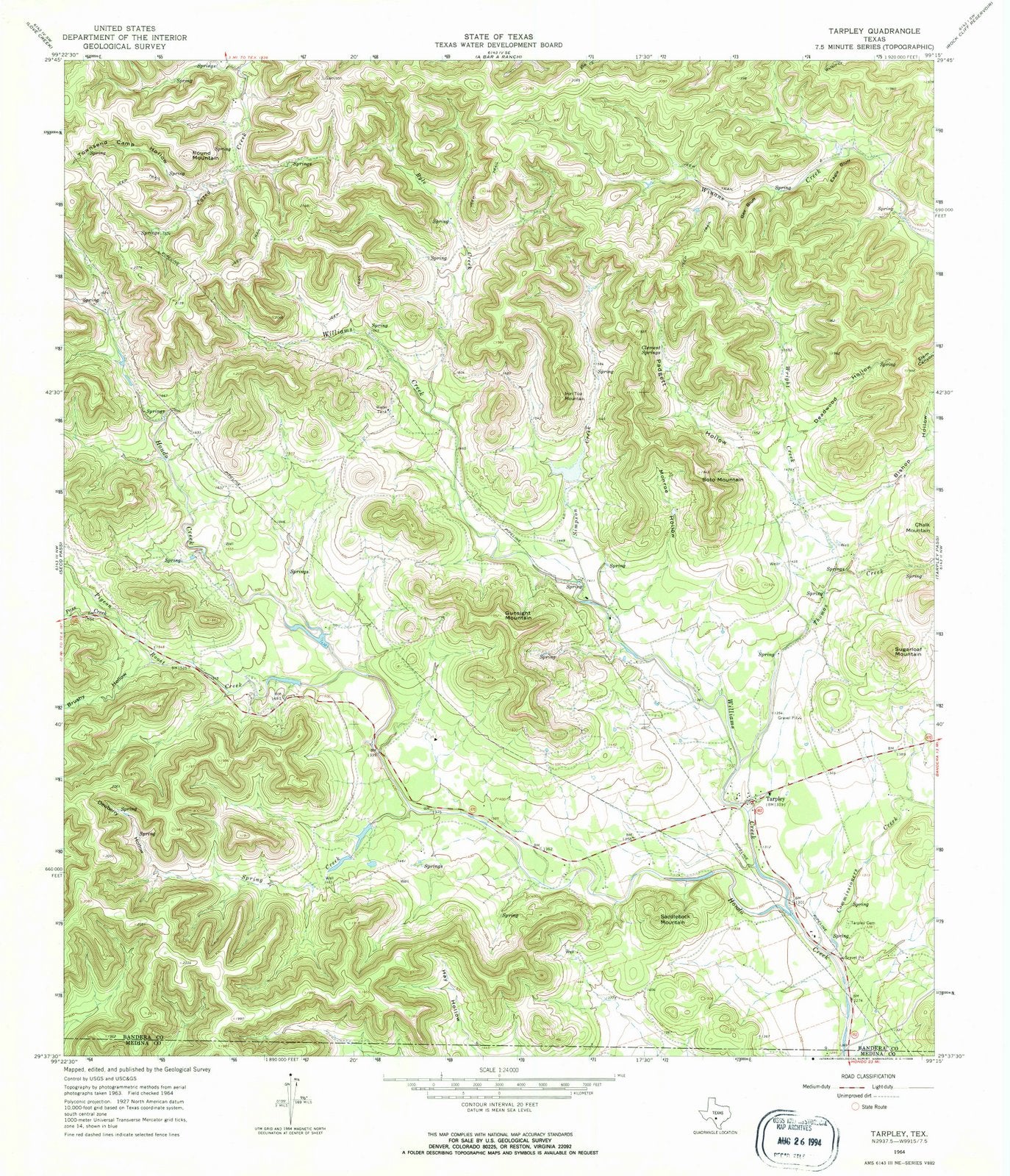 1964 Tarpley, TX - Texas - USGS Topographic Map