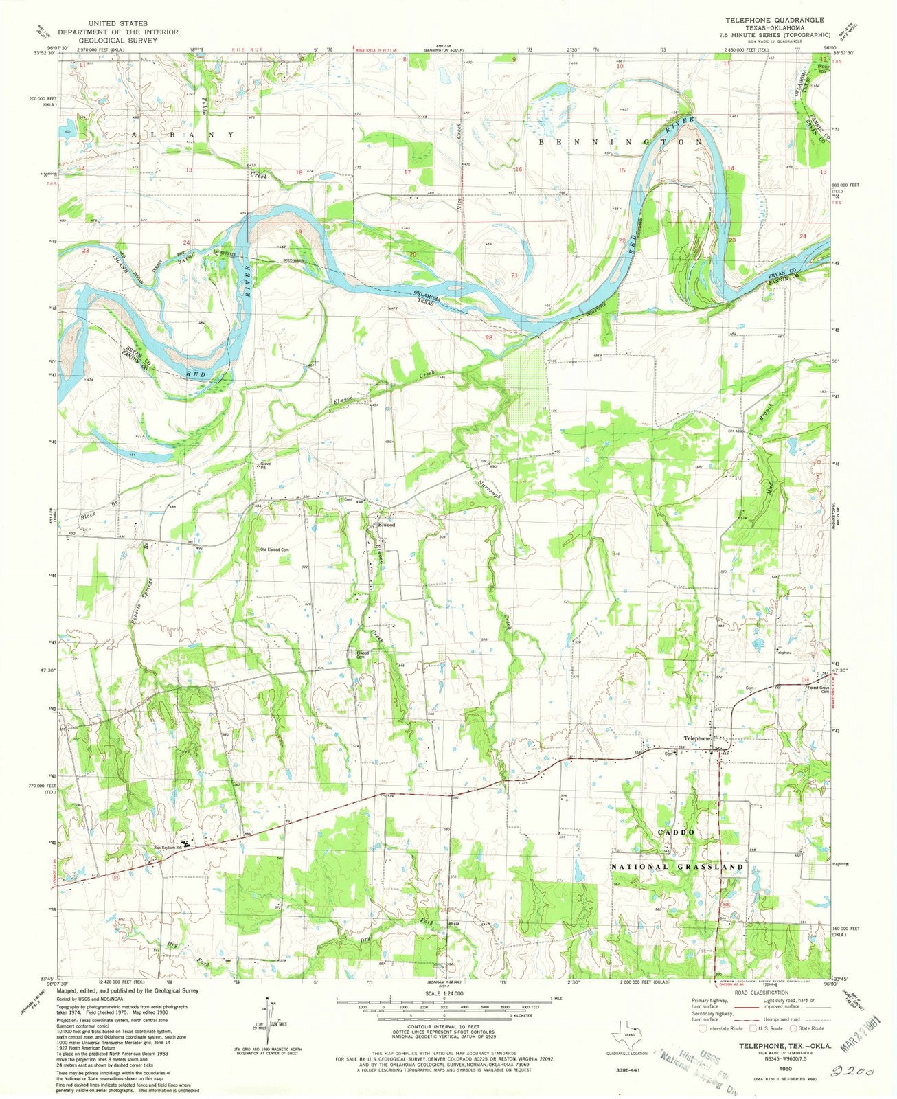 1980 Telephone, TX - Texas - USGS Topographic Map
