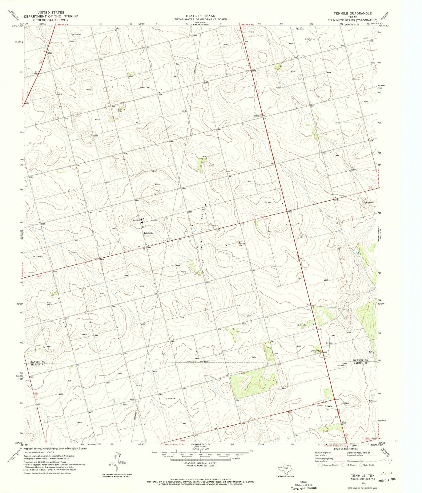 1970 Tenmile, TX - Texas - USGS Topographic Map