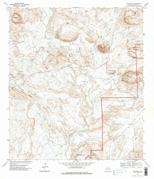 1971 Terlingua, TX - Texas - USGS Topographic Map