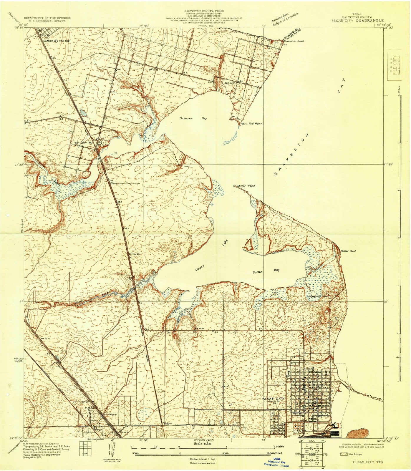 1929 Texas City, TX - Texas - USGS Topographic Map