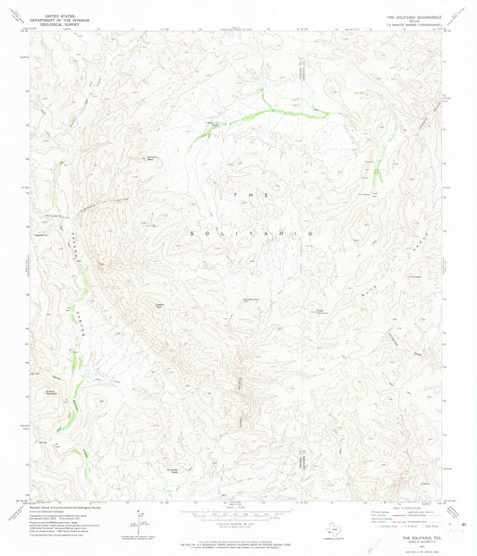 1971 The Solitario, TX - Texas - USGS Topographic Map