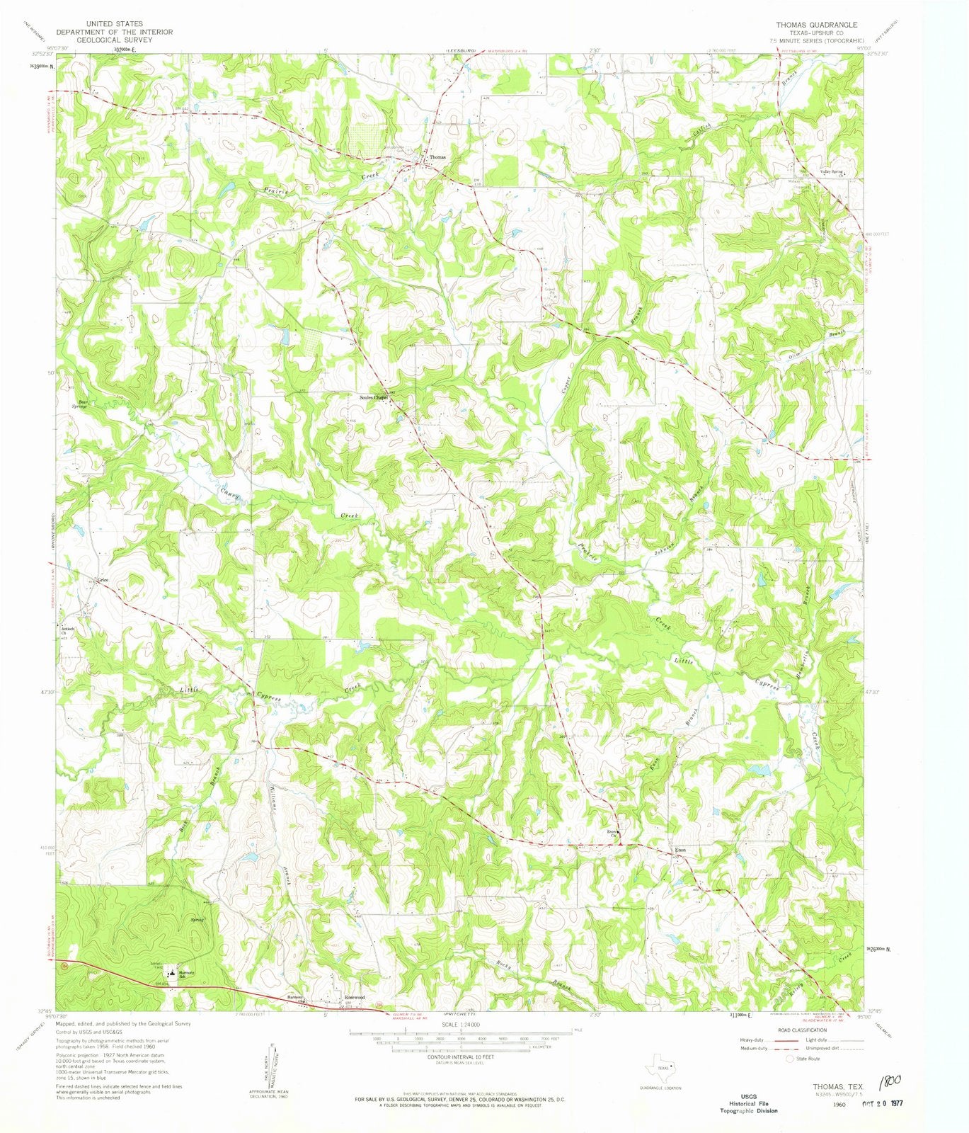 1960 Thomas, TX - Texas - USGS Topographic Map