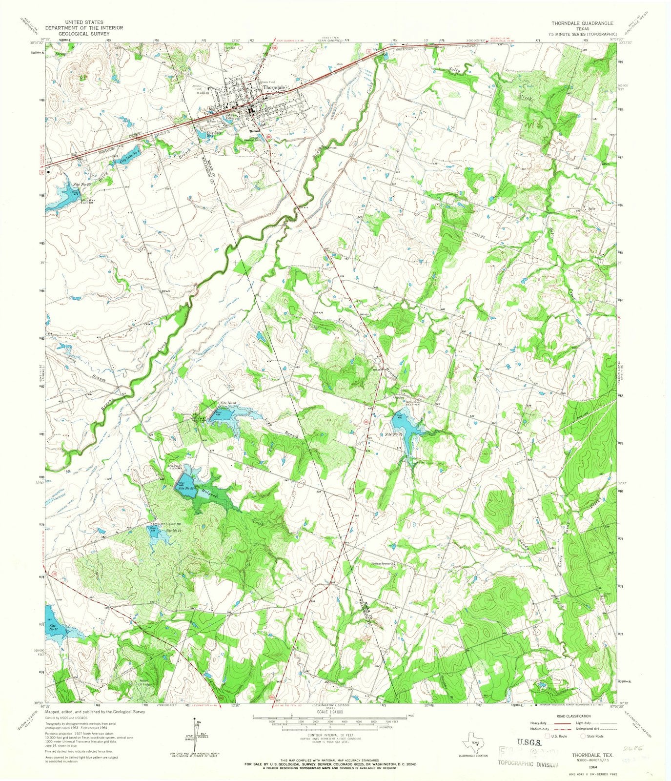 1964 Thorndale, TX - Texas - USGS Topographic Map