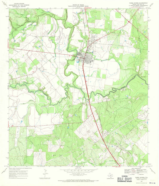 1967 Three Rivers, TX - Texas - USGS Topographic Map