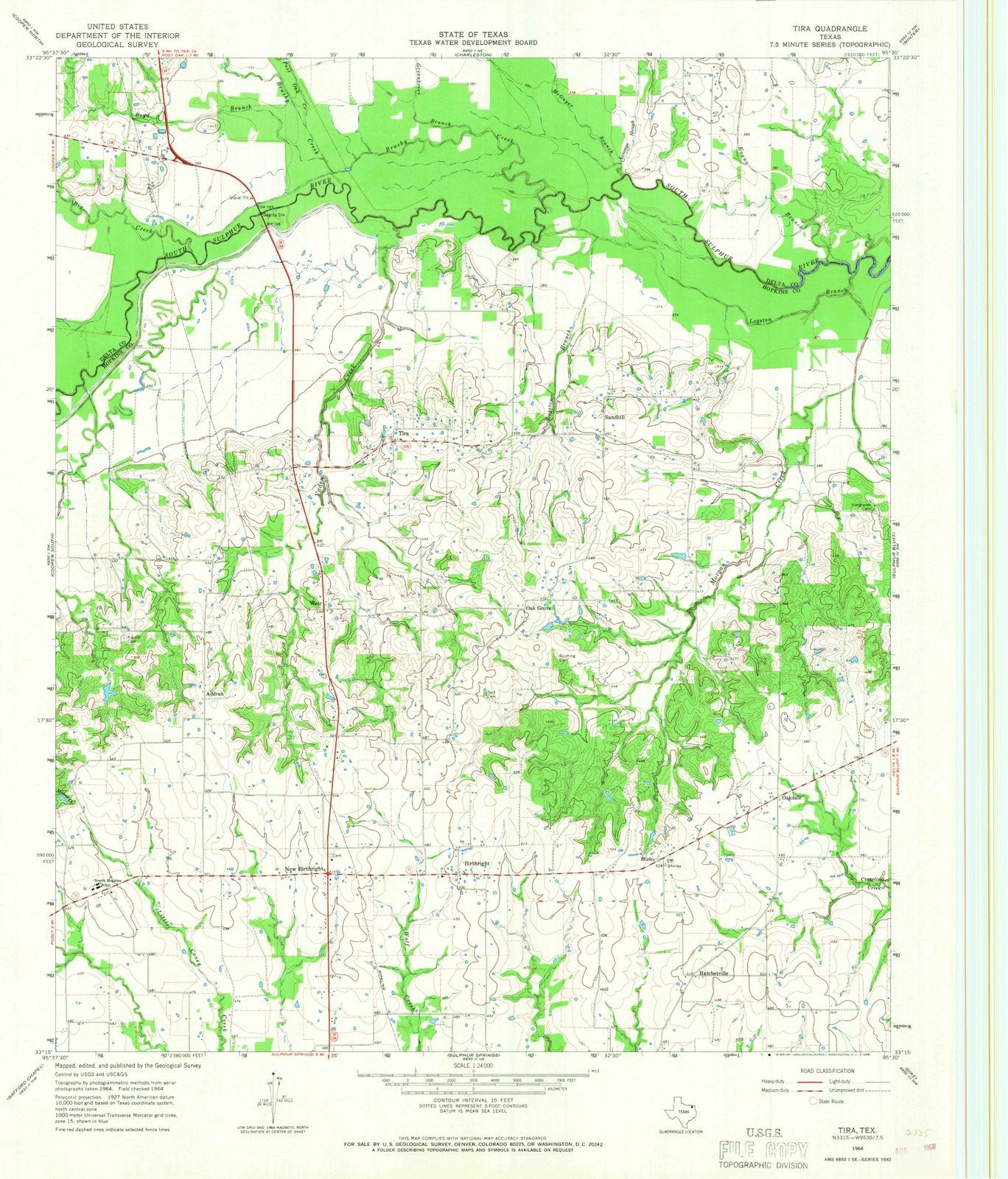 1964 Tira, TX - Texas - USGS Topographic Map