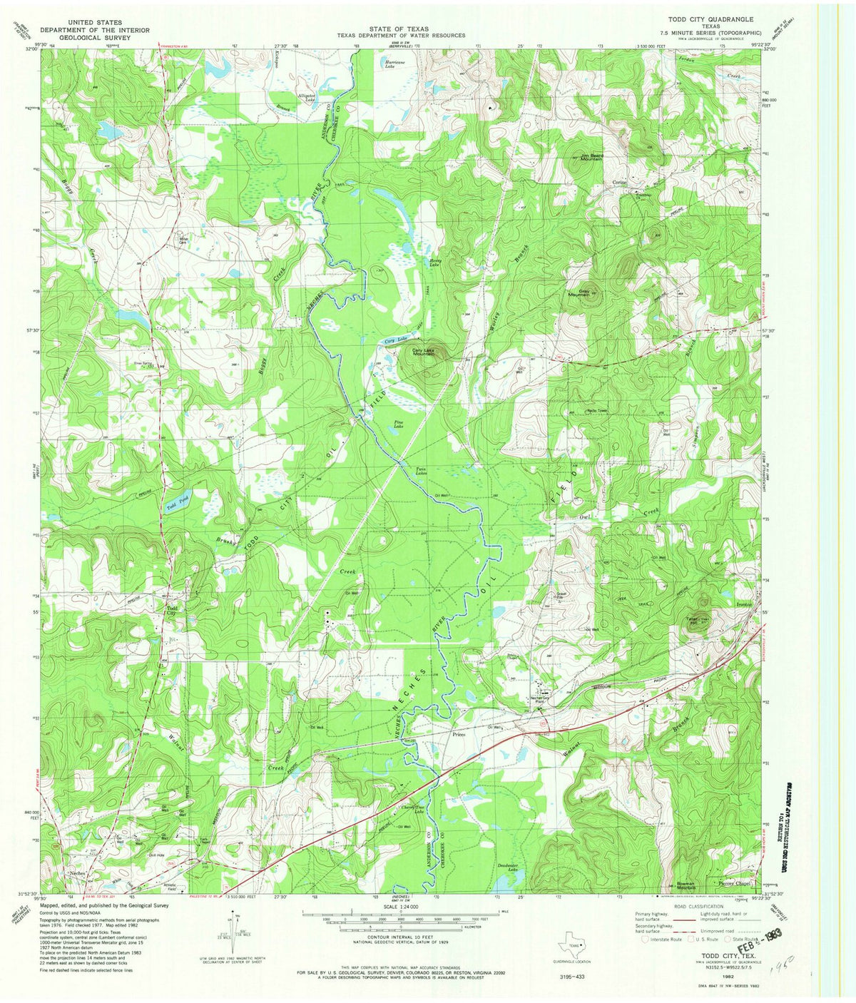 1982 Todd City, TX - Texas - USGS Topographic Map