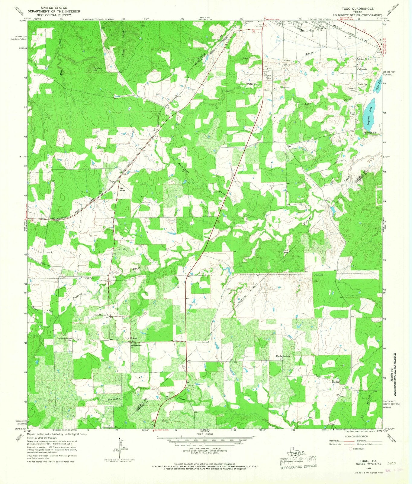 1964 Togo, TX - Texas - USGS Topographic Map