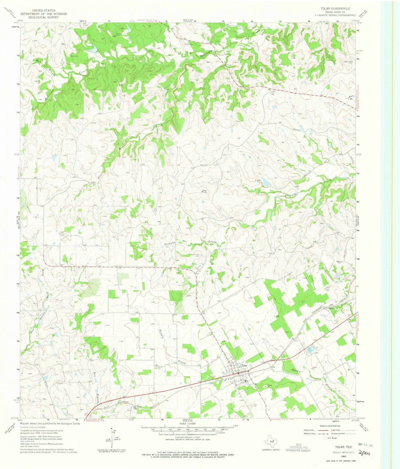 1960 Tolar, TX - Texas - USGS Topographic Map