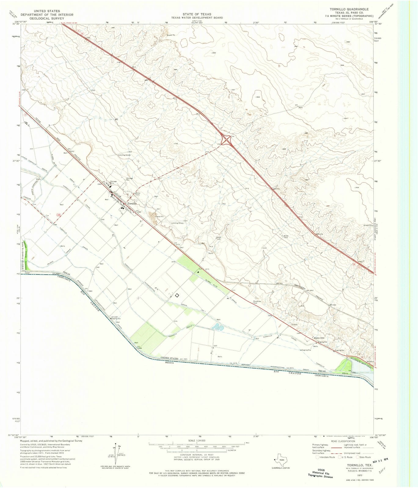 1972 Tornillo, TX - Texas - USGS Topographic Map