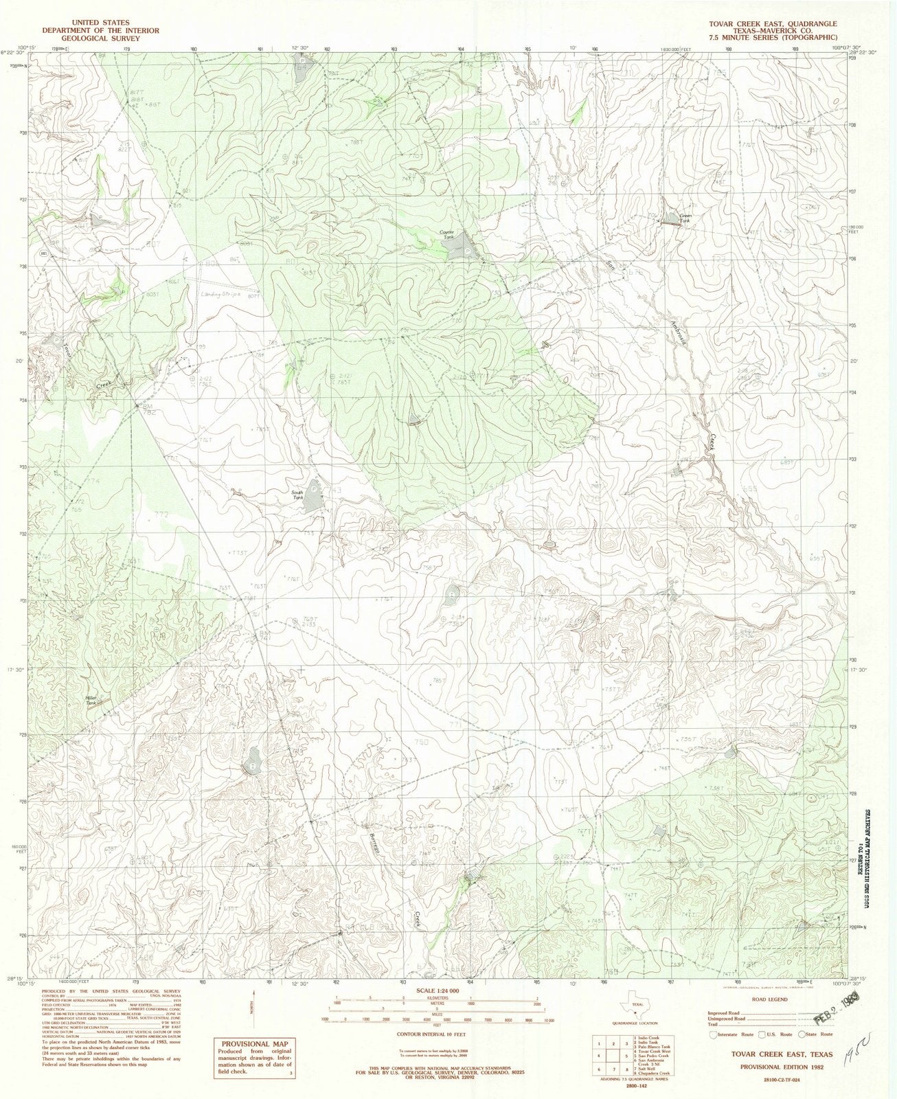 1982 Tovar Creek East, TX - Texas - USGS Topographic Map
