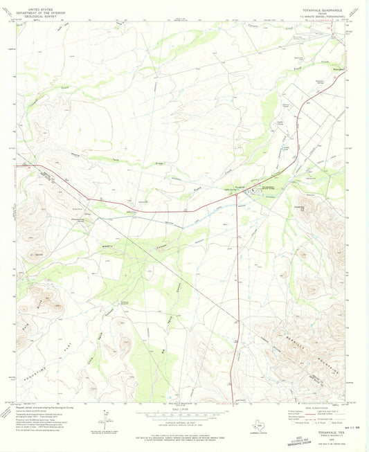 1972 Toyahvale, TX - Texas - USGS Topographic Map