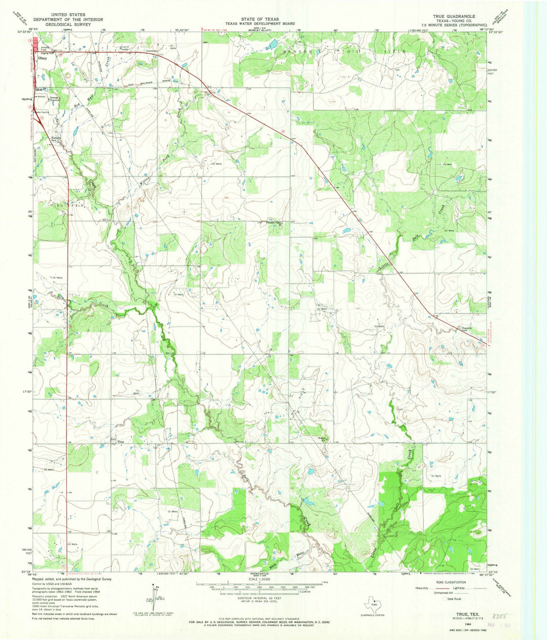1964 True, TX - Texas - USGS Topographic Map