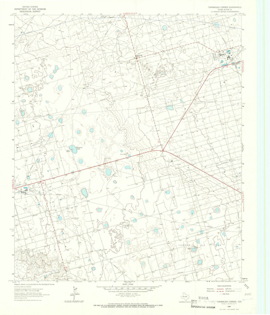 1964 Turnbaugh Corner, TX - Texas - USGS Topographic Map