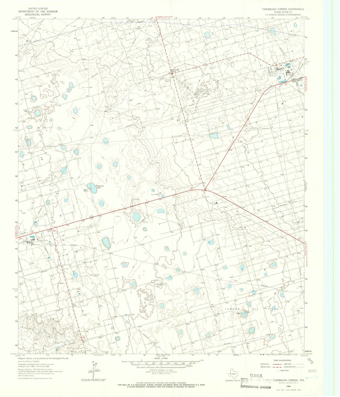 1964 Turnbaugh Corner, TX - Texas - USGS Topographic Map