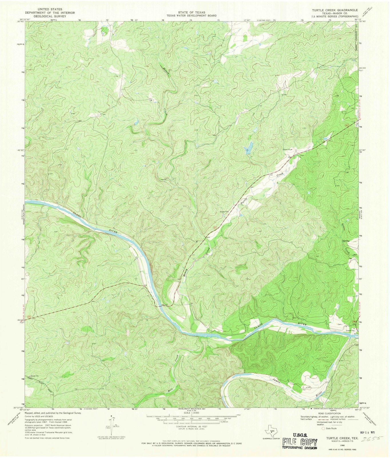 1968 Turtle Creek, TX - Texas - USGS Topographic Map