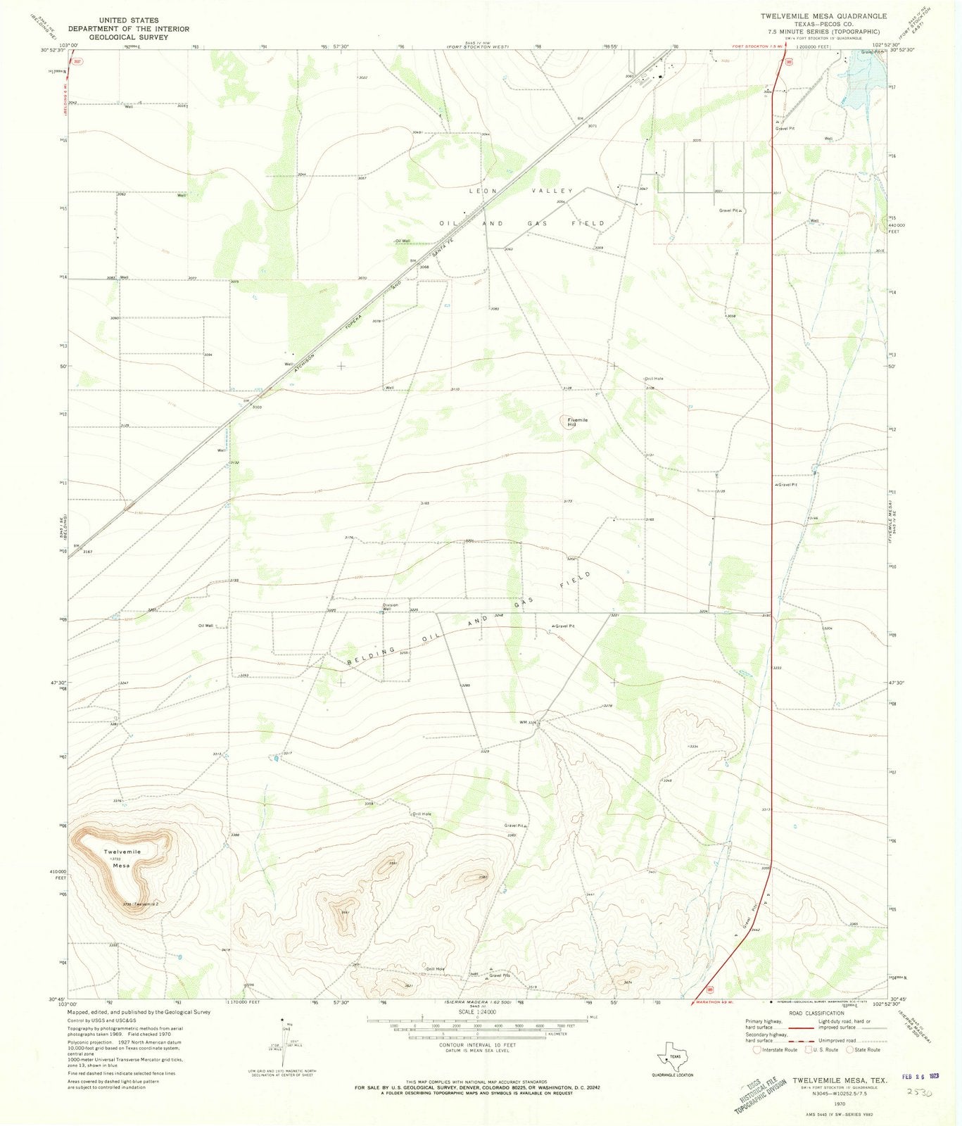 1970 Twelvemile Mesa, TX - Texas - USGS Topographic Map