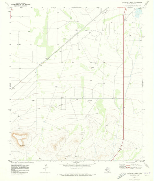 1970 Twelvemile Mesa, TX - Texas - USGS Topographic Map
