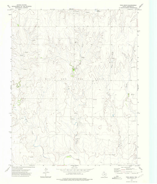 1972 Twin Grove, TX - Texas - USGS Topographic Map