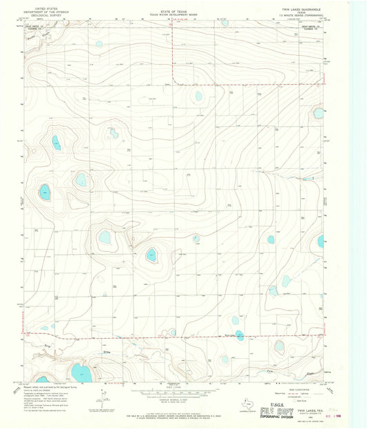 1965 Twin Lakes, TX - Texas - USGS Topographic Map