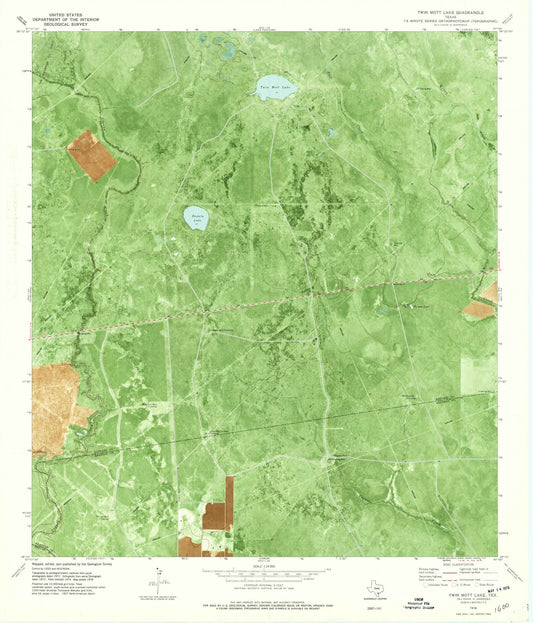 1978 Twin Mott Lake, TX - Texas - USGS Topographic Map