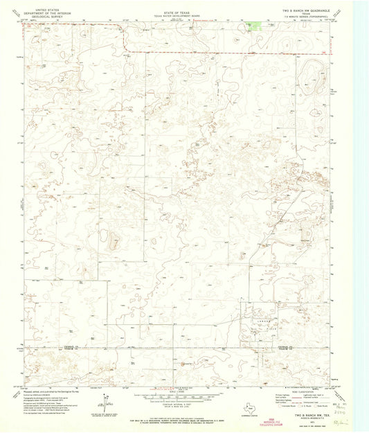 1971 Two B Ranch, TX - Texas - USGS Topographic Map