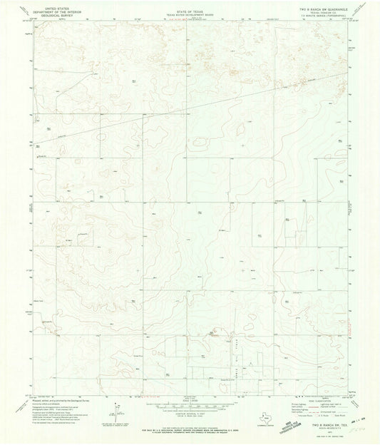 1971 Two B Ranch, TX - Texas - USGS Topographic Map v2